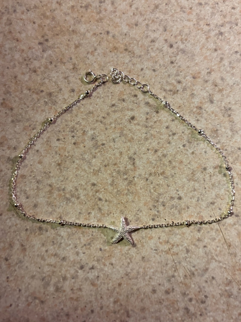 Delicate Sterling Silver Starfish Anklet - Women Jewelry